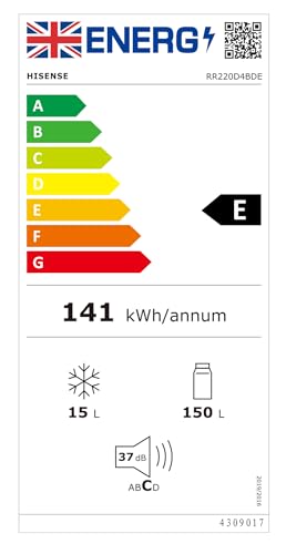 RR220D4BDE 52cm Freestanding Retro Fridge - 165-litre capacity with 4 star Ice box- Auto Defrost - Wine Rack - Silver - E Rated, H128 x W51.9 x D51.3