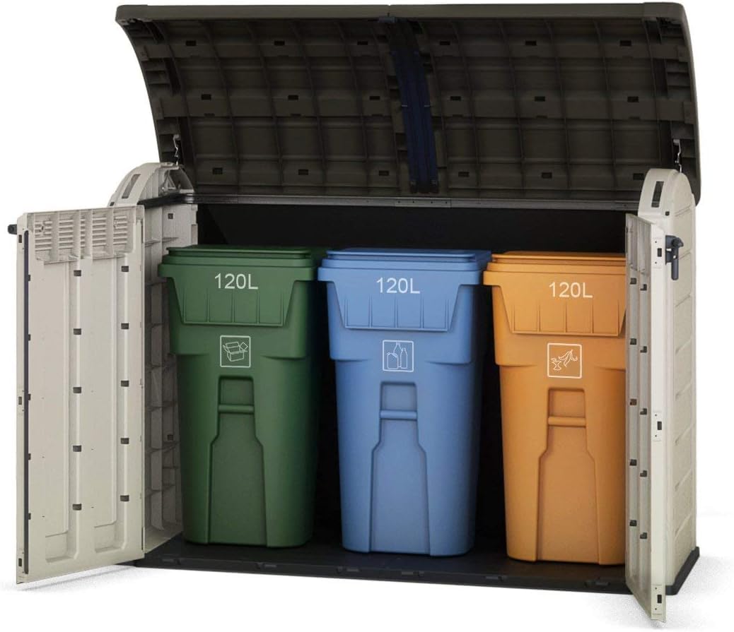 Store It Out Ultra Outdoor Garden Storage Shed, 177 x 113 x 134 cm - Beige and Brown