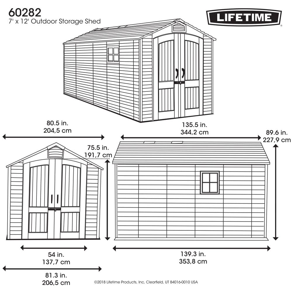60282 Outdoor Storage Shed, 7 x 12 ft.