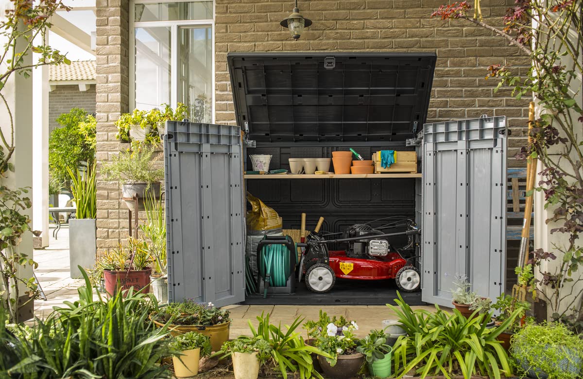 Store It Out Pro Outdoor Garden Furniture Storage Shed Grey| Fade Free | All Weather Resistant | Safe and Secure | Zero Maintenance | 5 year Warranty