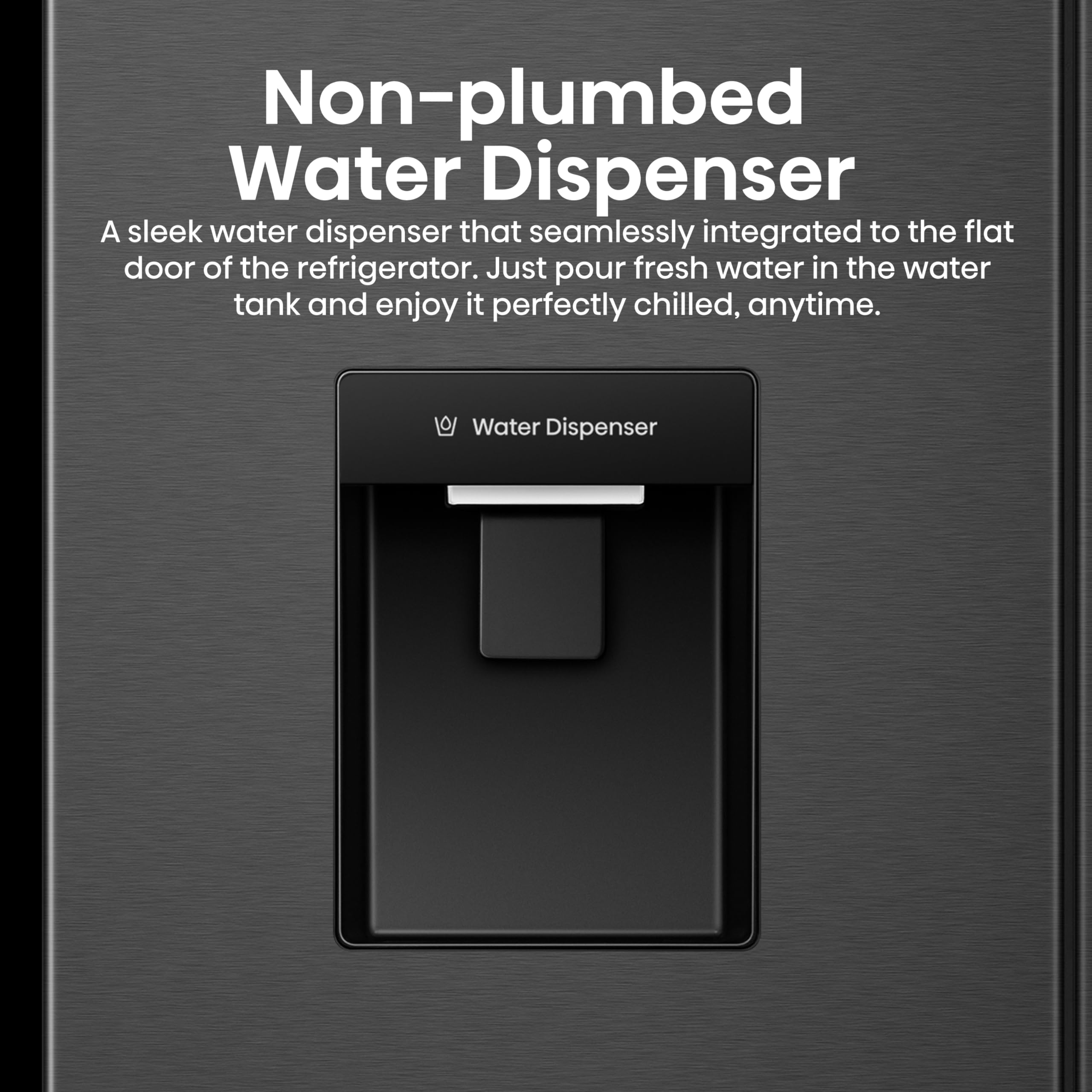 RQ5P470SMFE Wifi Connected American Fridge Freezer Cross Door with Water Dispenser, No Frost, 482 liters, Black Stainless Steel - E Rated, Noise level: 37 decibels, H178.5 x W79.4 x D69.8 (cm)