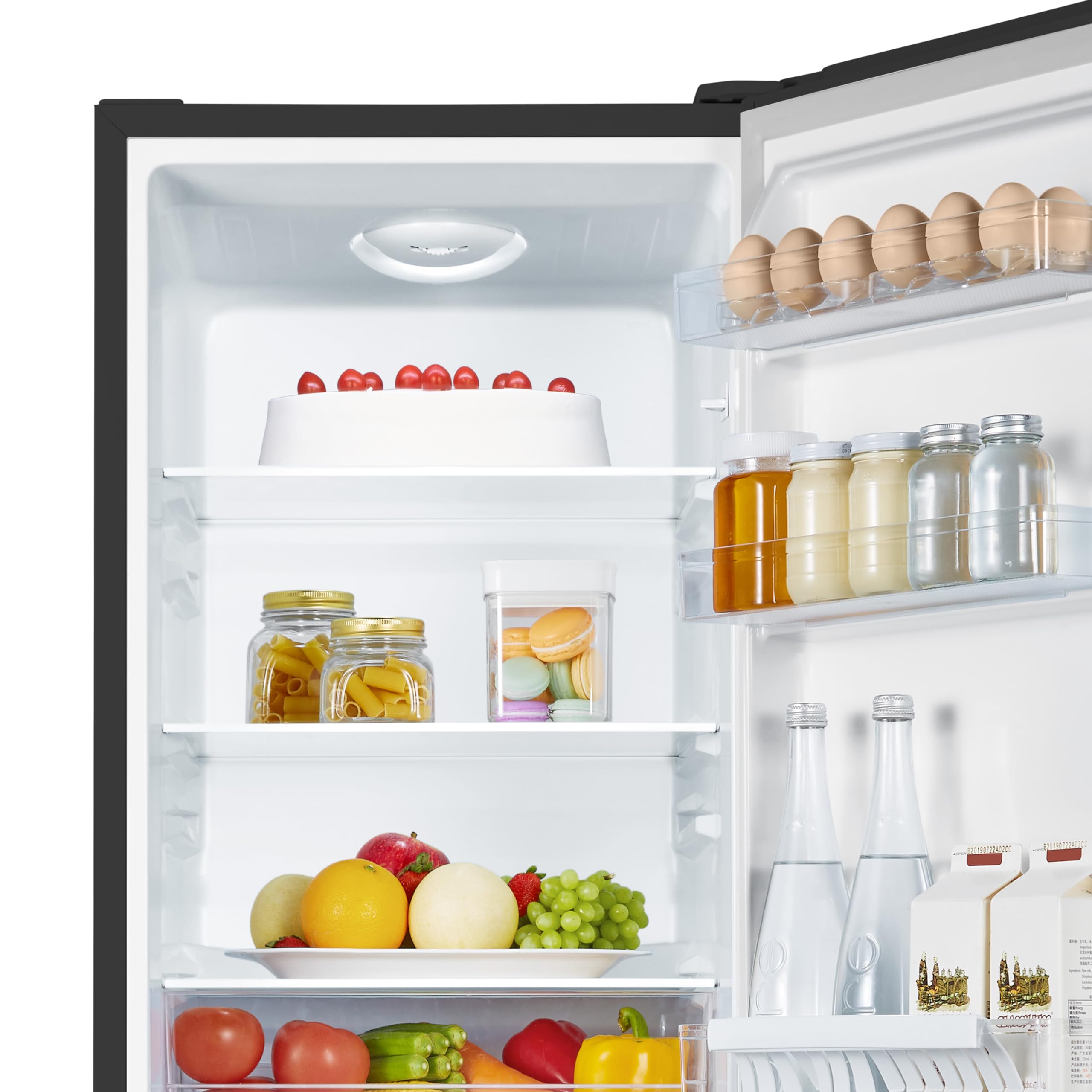 MC50165EB 50cm Freestanding 60/40 Fridge Freezer - 175-litre capacity with Crisper box - Reversible Door - LED Lighting- 4 Star Freezer Rating - Black - E Rated