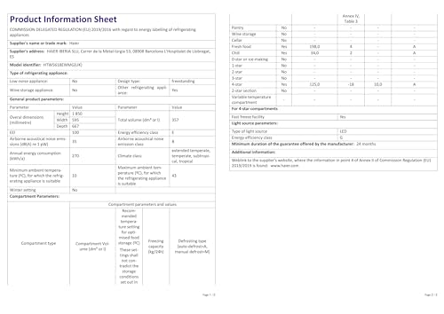 3D 60 Series 5 Freestanding Fridge Freezer with Water Dispenser, 3 Doors, Total No Frost, E Class, 357L Total Capacity, hOn App, AI & Wi-Fi Connected, Silver, 60x67x185 cm - HTW5618EWMG