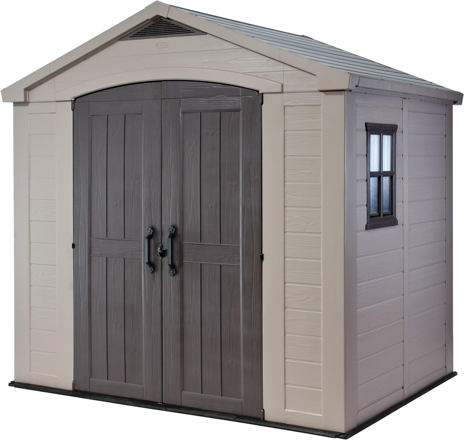 Factor 8 x 6 ft Outdoor Storage Shed, Beige/Brown