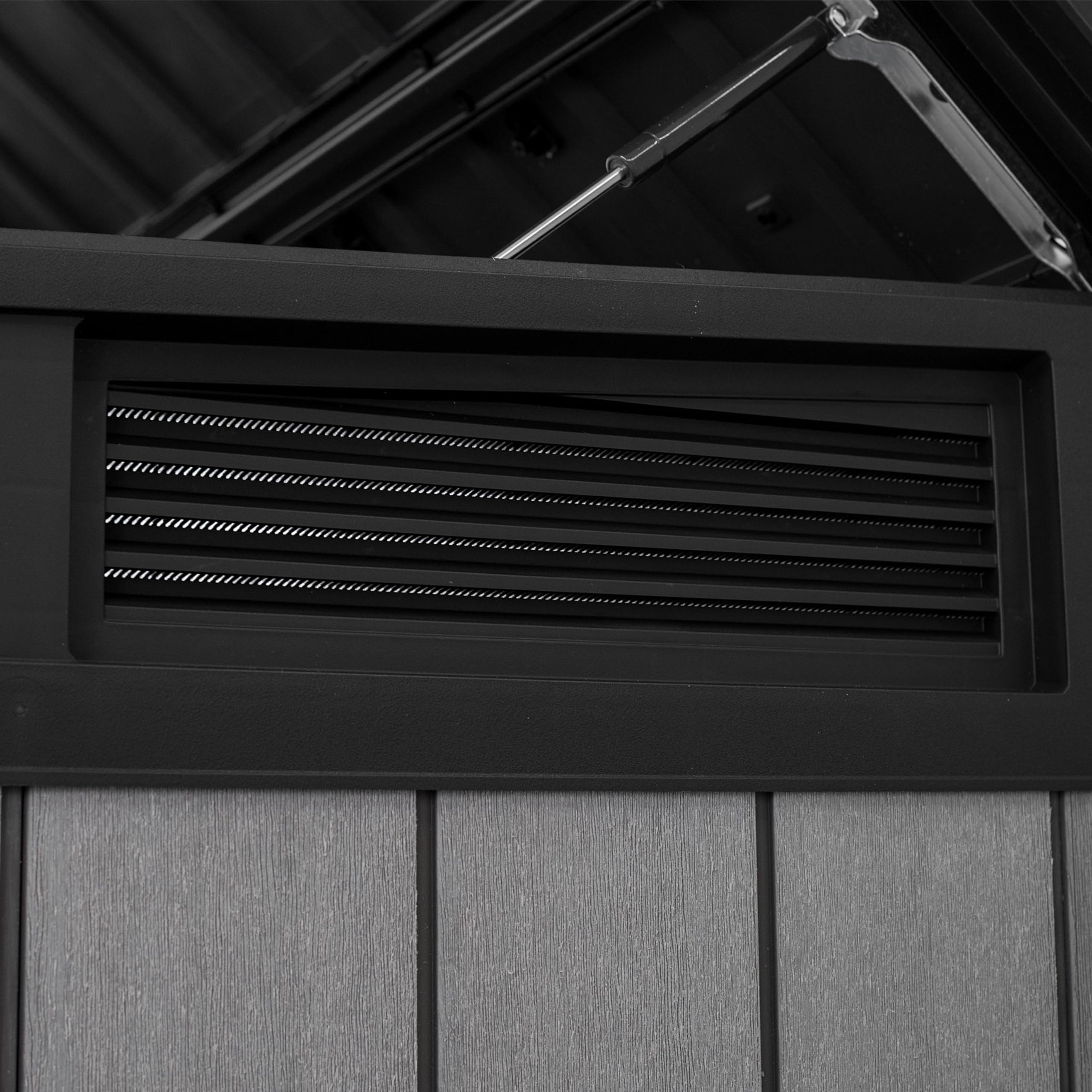 Grande Store Outdoor Double Door Garden Furniture Storage Shed Grey Duotech+ Wood Look and Feel | Fade Free | All Weather Resistant | Safe and Secure | Zero Maintenance