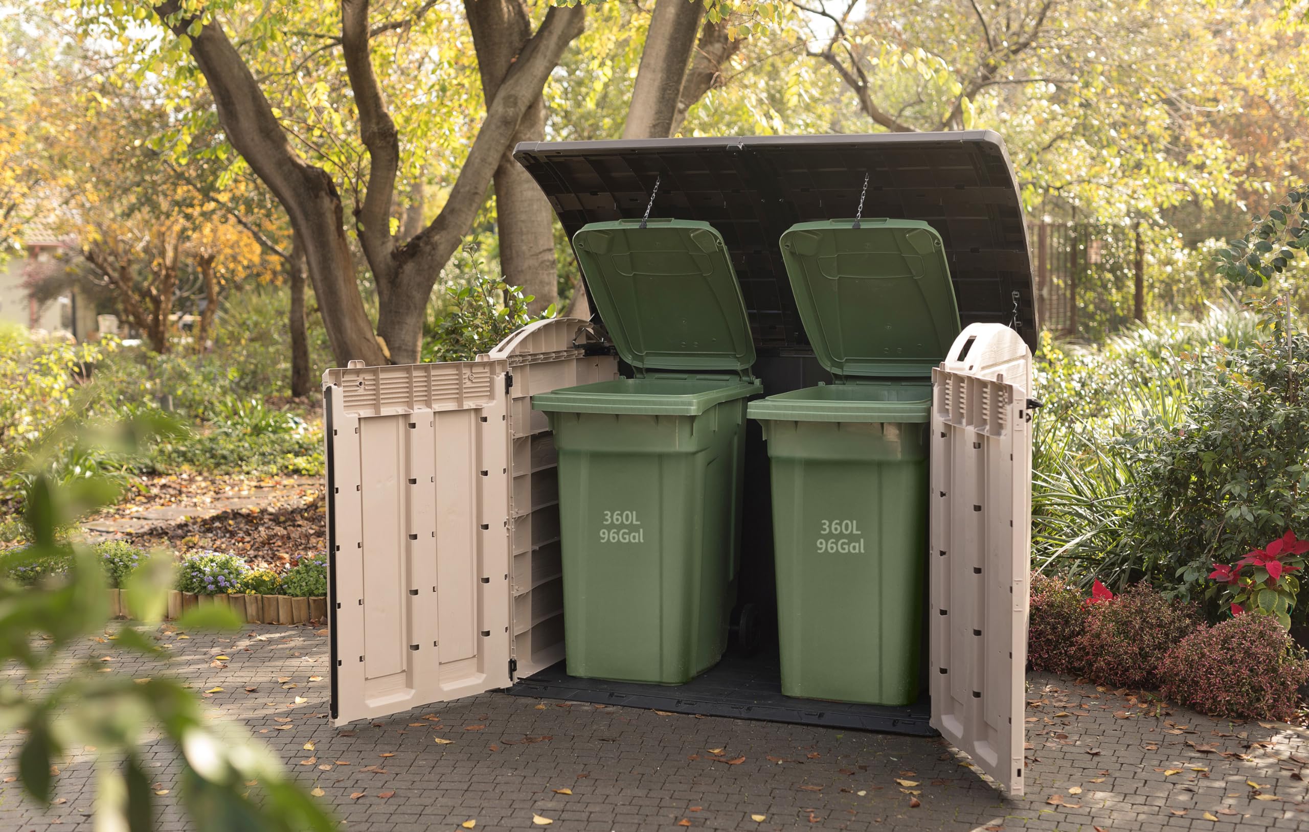 Store It Out Ultra Outdoor Garden Storage Shed, 177 x 113 x 134 cm - Beige and Brown