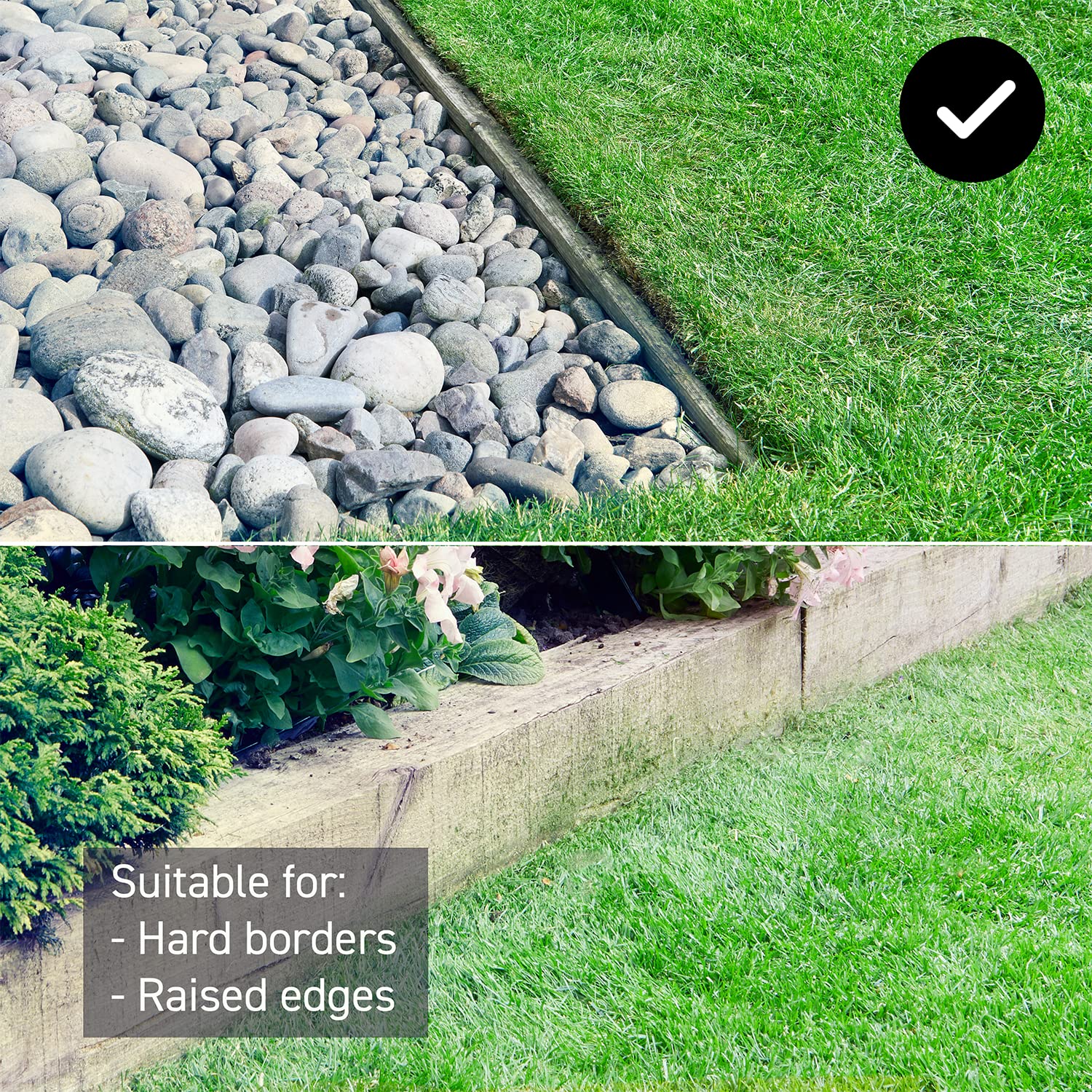 OcuMow 6 Drop and Mow Robot Lawnmower & Cordless Grass Trimmer with 2x MX 24V lithium batteries and fast charger. No Boundary Wire, App or Outdoor Socket needed. For lawns up to 300m2